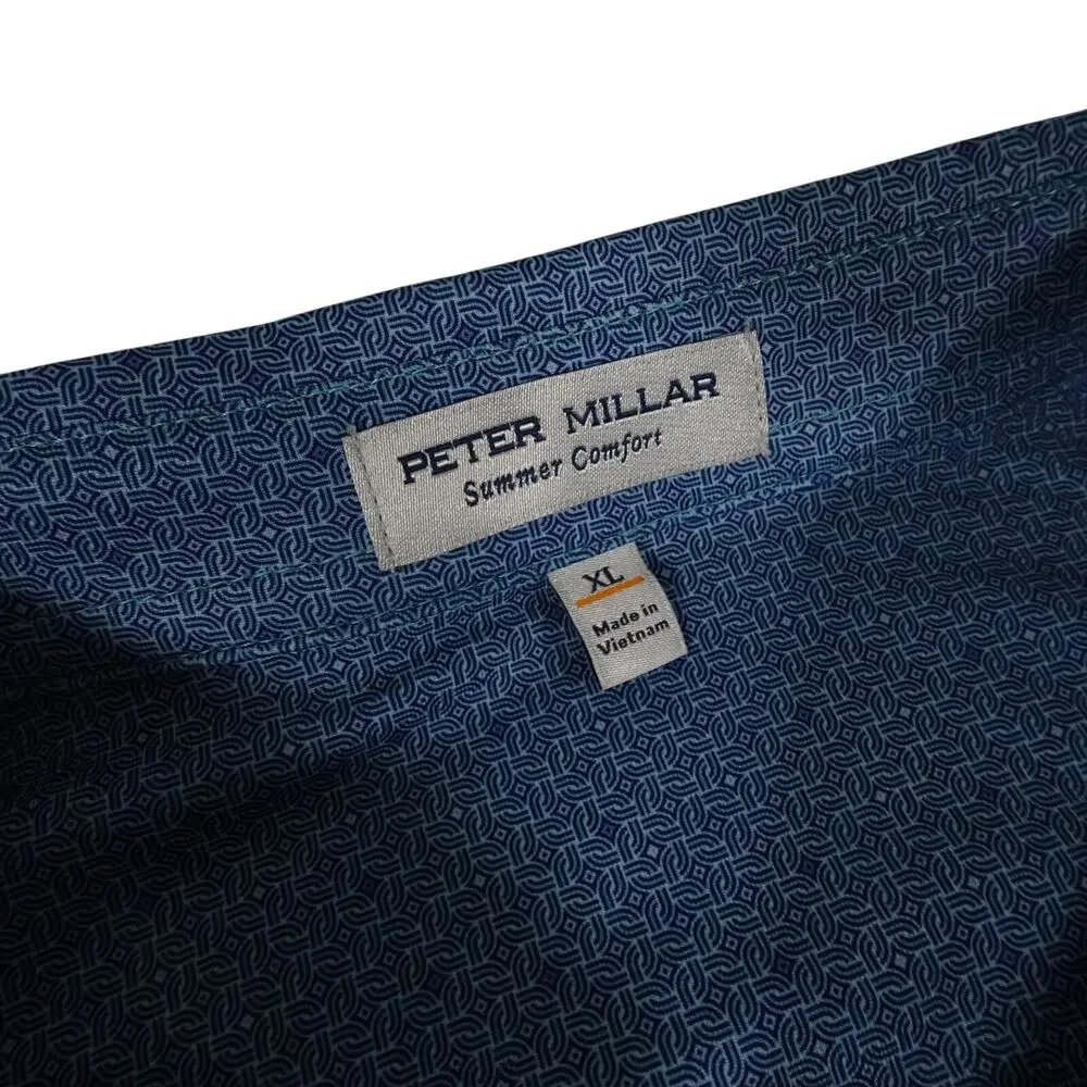 Peter Millar Geometric Performance Stretch Golf Polo Shirt Men's XL NWT